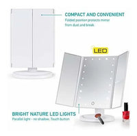 Espejo de tocador iluminado con luces LED brillantes y naturales integradas